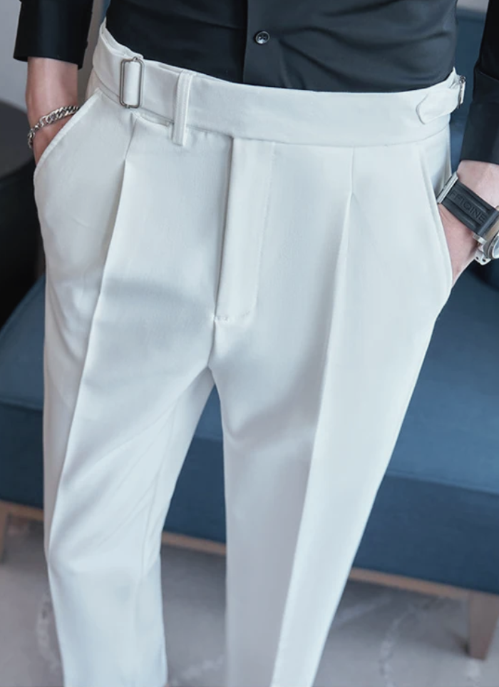 Tailored Naples Trousers - White - Ardent & Ash