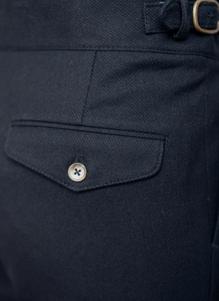 Mid-High Waist Naples Trousers - navy - Ardent & Ash