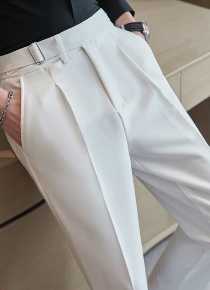 Tailored Naples Trousers - White - Ardent & Ash