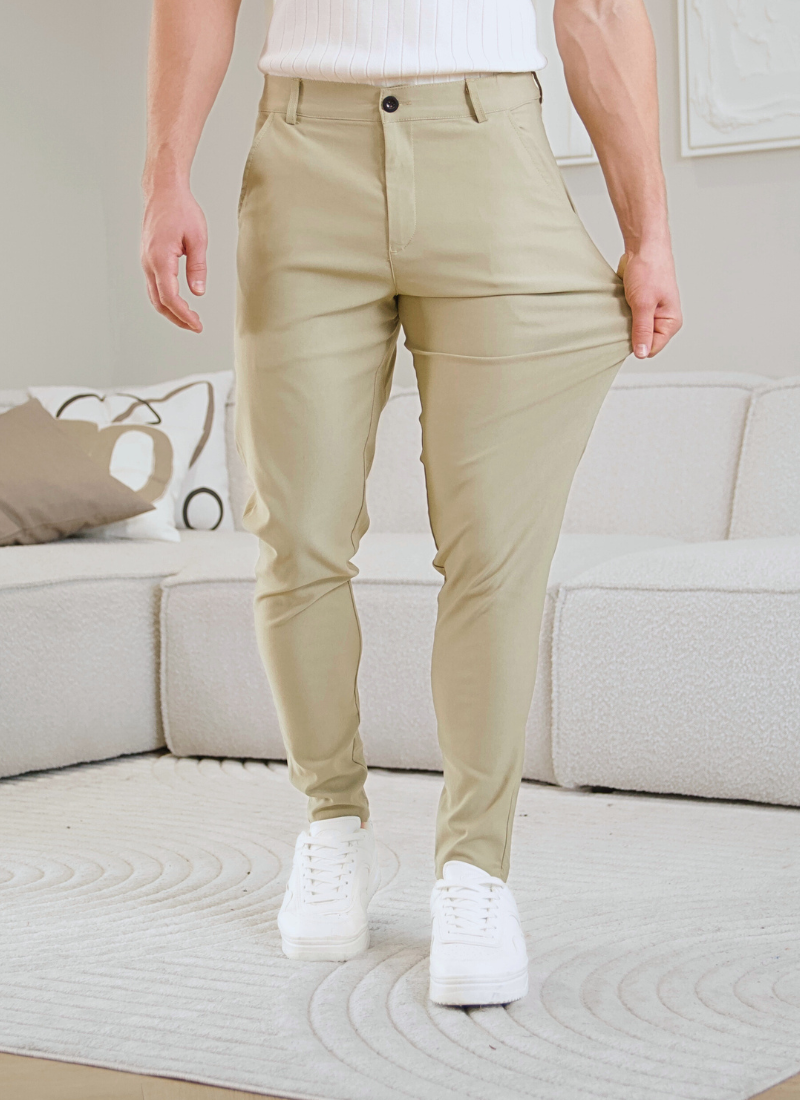 Leichte Chinohose - beige