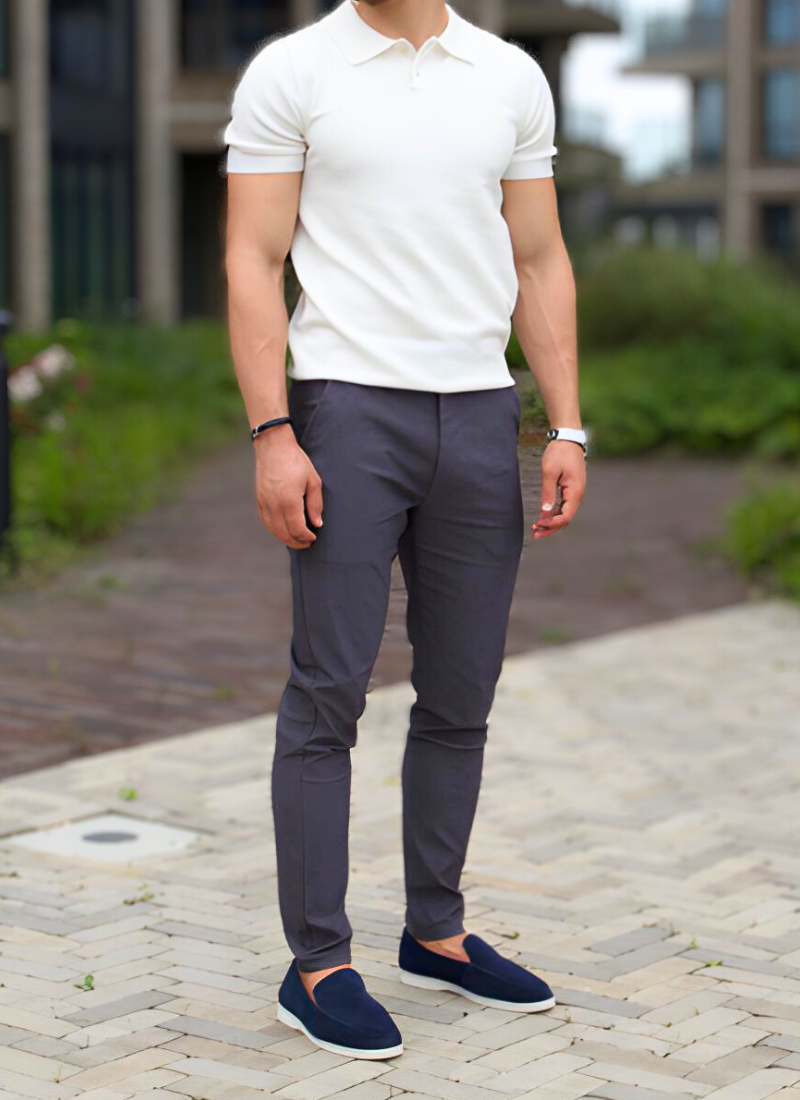 Lightweight chinos - grey - Ardent & Ash